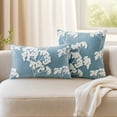 thumbnail image 2 of REGALWOVEN Pack of 2 Velvet Soft Decorative Throw Pillow Covers Plum Blossom Embroidery Pillowcases for Sofa Bedroom Couch Car Blue 20" x 12", 2 of 7