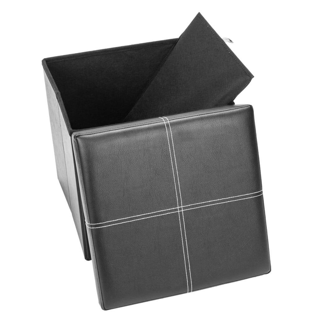 Footstool PVC Leather Footrest Stool Living Room Storage