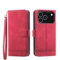 thumbnail image 1 of Wallet Case for iPhone 17 Pro Flip Phone Case with Card Slots, Cash Pocket, Kickstand, Magnetic Closure & Wrist Strap, TPU Soft Shell Cover Red, 1 of 6