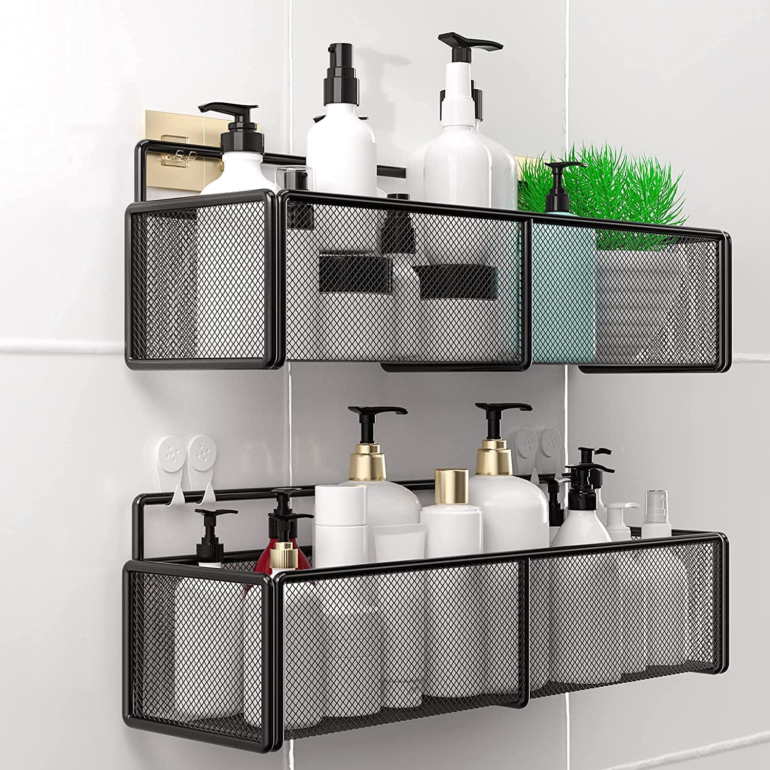 Black Shower Caddy Home Kitchen Bathroom shower Shelf Storage Organiser Rack 