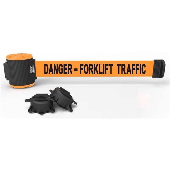 Banner Stakes MH5013 30 ft. Magnetic Wall Mount Danger Forklift Traffic Banner - Orange