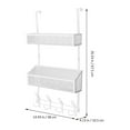 thumbnail image 2 of Raindrops White Metal Over Door Organizer with Hooks Double Layer Mesh Storage Baskets for Home, 2 of 7