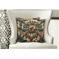 thumbnail image 3 of Ambesonne Rustic Throw Pillow Cover Pack of 2, Wild West Horse Feathers, 2 Pcs-16"x16", Teal Dark Taupe Cinnamon, 3 of 5