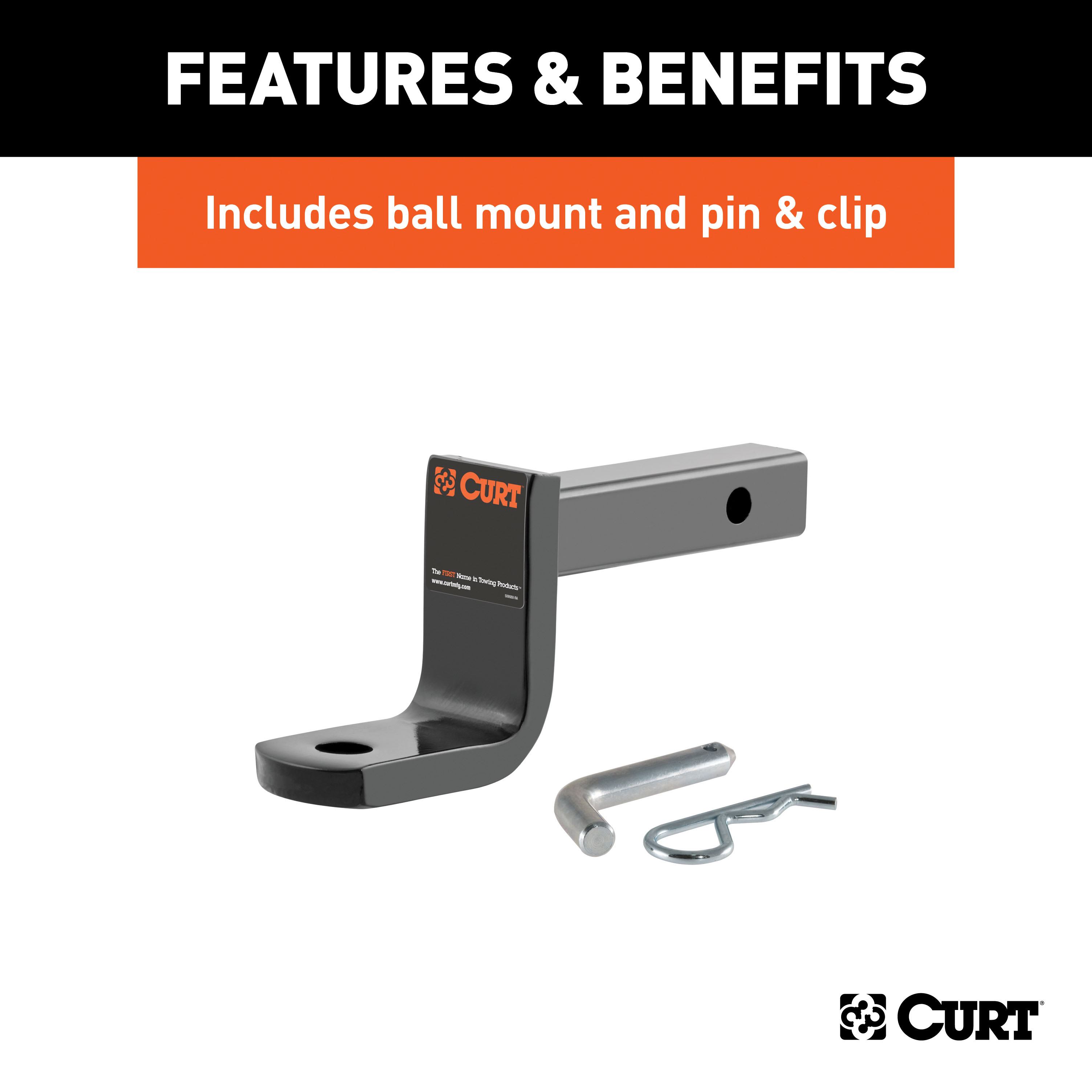 Pin and Clip CURT 113313 Class 1 Trailer Hitch with Old-Style Ball Mount