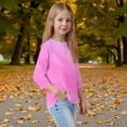 thumbnail image 3 of Drmagiyhm Hot Pink 3/4 Shirts for Girls Size 10-12 Cute Crewneck Shirts Floral Print T Shirts Casual Fall Winter Girl Tops, Tees & Blouses 7-8 Years, 3 of 3