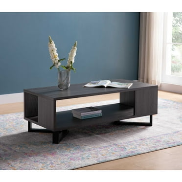 GeeHome ID USA 223052CT Coffee Table Distressed Grey & Black