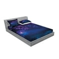 thumbnail image 2 of Ambesonne Space Fitted Sheet & Pillow Sham Set, Milky Way Themed Stars, Full, Magenta Blue, 2 of 2