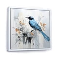 thumbnail image 2 of Designart "Minimalist Blue Avian Among Florals" Birds Of Paradise Floater Framed Wall Art Prints, 2 of 5