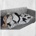 thumbnail image 6 of Dinosaur Soft Flannel Fleece Throw Blanket, Various Black Dino Silhouettes Jurassic Evolution Extinction Predator Animals, Cozy Plush for Indoor and Outdoor Use, 60" x 80", Black White, by Ambesonne, 6 of 6