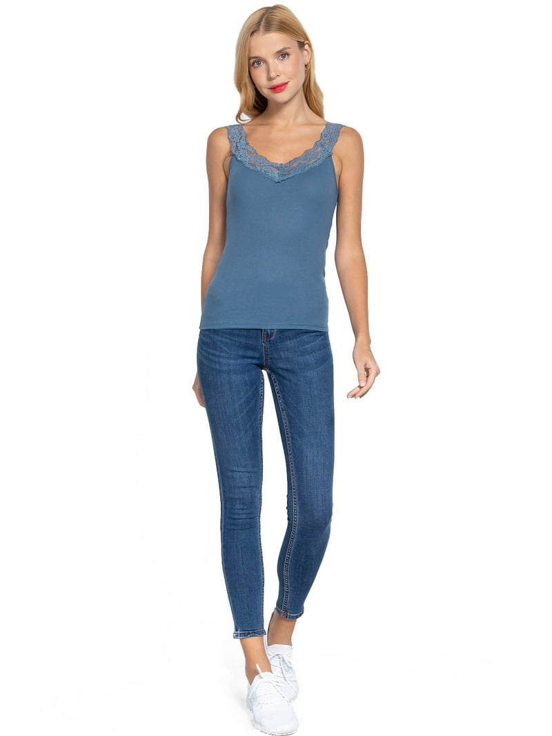 トップス Leciel Blue Lace Up Back Cami Top LE CIEL BLEU（ルシェルブルー）の「レースアップバックキャミ