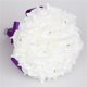 thumbnail image 3 of XmhyTop Ramo de novia de rosas artificiales blancas, ramo de dama de honor con cintas de diamantes, ramos de flores falsas para bodas, compromisos, iglesias, 3 of 5