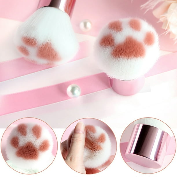 Brocha de maquillaje con forma de pata de gato, brocha cosmética  profesional, corrector y colorete, brocha para polvo y contorno