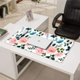 thumbnail image 3 of Pink Flowers and Leaves Desk Mouse Pad Pad Mouse Waterproof Washable for Office Home Work Gaming Desktop Tables Mouse Pad Rubber Base Mousepad with Stitched Edges 35.4x15.7inches, 3 of 7