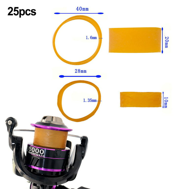 25pcs Fishing Spinning Reel Belt Wheel Clamp Fishing Fixed Drop Distance 
