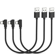 1ft Right Angle USB C Fast Charging Cable - 3 Pack for Samsung Galaxy Note 10 S9 S10 S20 S21 Google Pixel 4a 5g LG Stylo 6 5 V60