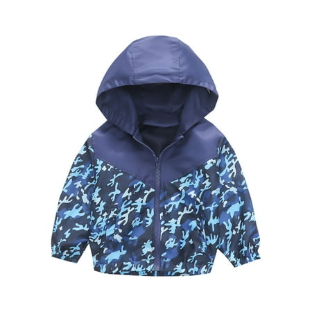 

MELDVDIB Kids Coat Toddler Kids Baby Boys Girls Fashion Cute Camouflage Pattern Windproof Jacket Hooded Coat Gift on Clearance