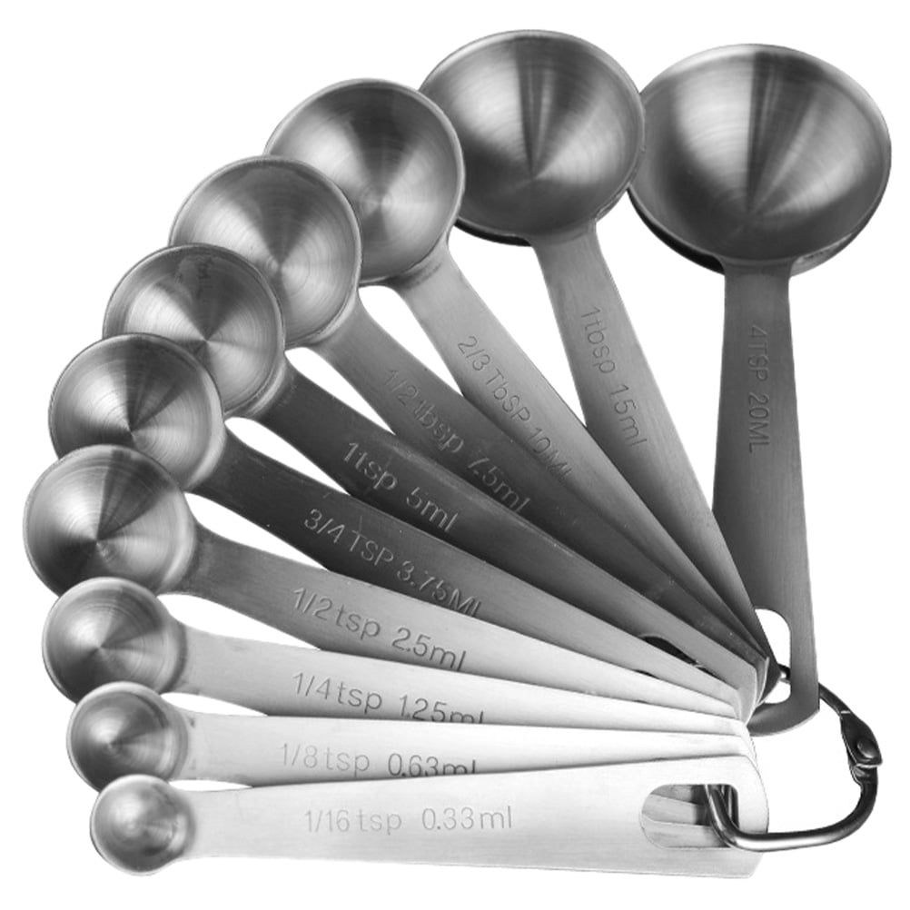 Etereauty Measuring Spoons Coffee Spoon Cups Stainless Steel Scoops