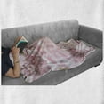 thumbnail image 6 of Flower Soft Flannel Fleece Blanket, Tender Pastel Pink Tones Floral Branch on Rippling Water with Reflection, Cozy Plush for Indoor and Outdoor Use, 60" x 80", Pale Pink Fern Green, by Ambesonne, 6 of 6