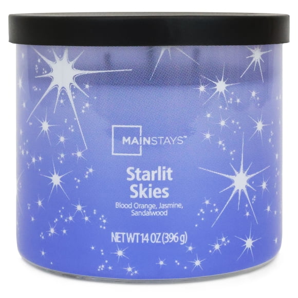 Mainstays 3-Wick Textured Wrapped Starlit Skies Scented Candle, 14 oz
