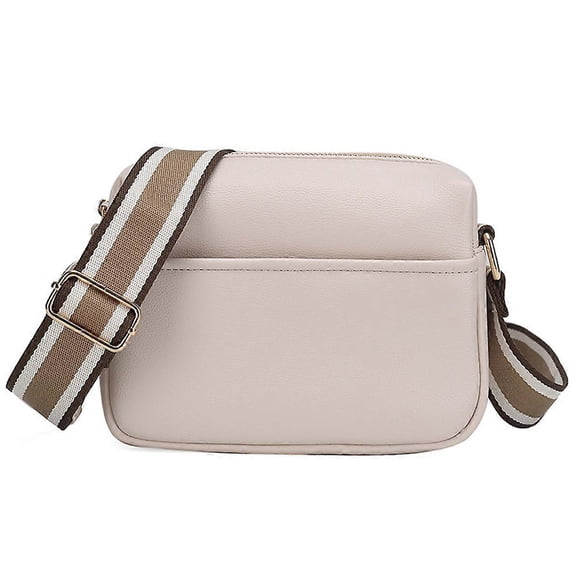 Crossbody Bag for Women Leather Wide Strap Shoulder Bag Purse Trendy Design Camera Crossbody Purse Top Zip