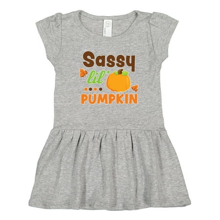 

Inktastic Thanksgiving Sassy Lil Pumpkin with Fall Leaves Gift Toddler Girl Dress