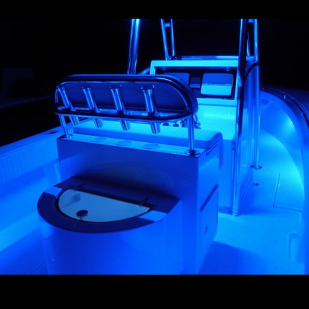 Blue Boat Waterproof LED Under Gunnel Lights 12V Flexible Cuttable 16ft (Best Under Gunnel Led Lights)