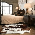 thumbnail image 6 of TWINNIS Cowhide Rug Faux Leather Rug Animal Print Rug, Carpet For Bedroom, Home Office, Living Room, Home Decor Mat,4.6ft×5.2ft,LE1-7, 6 of 8