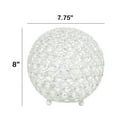 thumbnail image 3 of Elipse Medium 8" Contemporary Metal Crystal Round Sphere Glamourous Orb Table Lamp For Living Room, White, 3 of 7