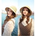 thumbnail image 4 of Yjmei Sombrero de paja para mujer, gorro de playa antirrayos UV de verano, gorro plegable para viajes, pesca y senderismo, 4 of 4
