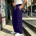 thumbnail image 3 of Iyufng Men's Knee Pleated Detail Wide Leg Casual Sweat Pants Drawstring Elastic Waist with Side Pockets, 3 of 9