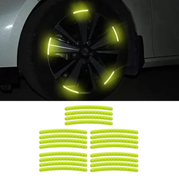 Pegatinas reflectantes BuyWeek para ruedas de coche 20 unidades seguridad nocturna tiras adhesivas