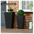 thumbnail image 2 of Outdoor Planters 2-Pack, 22 & 18in Flower Pots, Stackable Plant Pots with Drainage, Durable MgO, Black, for Porch Patio Yard Garden, 2 of 9
