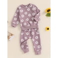 thumbnail image 4 of RSRZRCJ Toddler Baby Girl Fall Outfits Floral Print Long Sleeve Sweatshirts Long Pants 2Pcs Clothes Set, 4 of 8