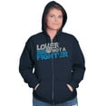 thumbnail image 3 of Lover Not Fighter Peace Love Friendly Zip Up Hoodie Men's Women's Brisco Brands S, 3 of 5