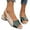 Green, variant on Dress Sandals for Women Ladies 2025 Summer Trendy Leather Peep Toe Chunky Mid Heel Slingback Dressy Shoes