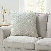 My Texas House Sutton Cotton Tufted Throw Pillow, 20 in x 20 in, Coconut Milk