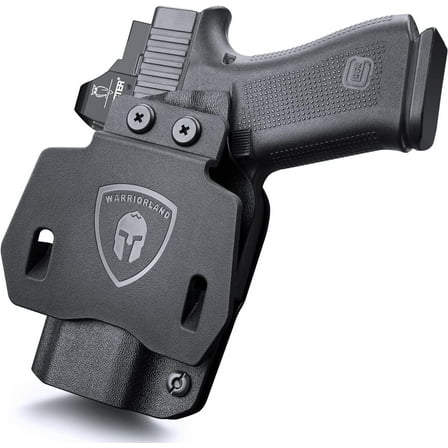 Glock 43 / Glock 43X & G43X MOS Holster, OWB Kydex Holster Fits: Glock 43 / G43X & 43X MOS Pistol, Outside Waistband 1.75 Inch Paddle Holster, Posi-Click' Audible Retention Lock, Optic Ready, Right