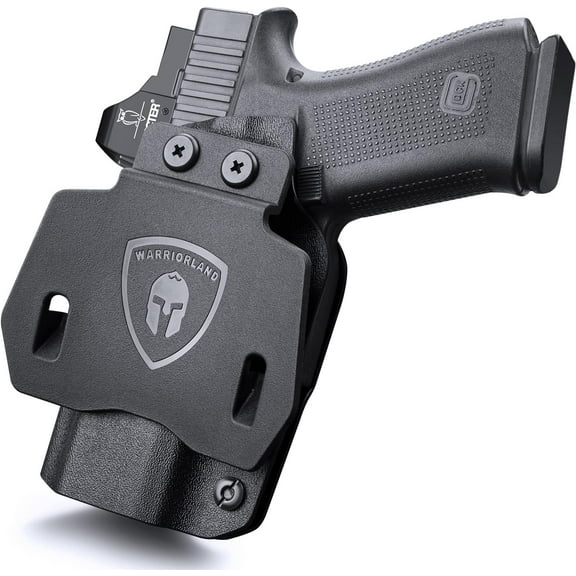 Glock 43 / Glock 43X & G43X MOS Holster, OWB Kydex Holster Fits: Glock 43 / G43X & 43X MOS Pistol, Outside Waistband 1.75 Inch Paddle Holster, Posi-Click' Audible Retention Lock, Optic Ready, Right