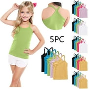 SEAOPEN Girls Tank Tops Sleeveless Spaghetti Strap Crop Tanks Top for Kids Camisole Pink,12-14