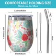 thumbnail image 5 of 12oz Stemless Wine Tumblers Pioneer Flower Vacuum Insulated Stainless Steel Travel Tumbler Cups Mug with Lid and Straw for Champaign,Cocktail,Beer with Cleaning Brush, 5 of 5