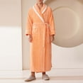 thumbnail image 2 of FhsagQ Pajamas Men's Pajamas Bikini Underpants Comfortsoft Mens Fuzzy Robe Mid Length Bathrobe Belted Soft Bath Robes Kimono Robe with Pockets Fall Winter Spa Robes Orange M, 2 of 3
