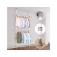 thumbnail image 3 of Adjustable Clothing Rack, Double Rod Clothing Rack, 2 Tier Clothes Rack, Adjustable Hanger for Hanging Clothes, White Clothing Rack, Heavy Duty Garmen, 3 of 5