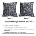 thumbnail image 4 of Navy Blue Beige Daisy Floral Pillow Covers 18X18 Inch Vintage Flowers Decorative Pillow Cases Set of 2 Block Print Cotton Linen Throw Pillows Farmhouse Decor For Sofa Couch Porch Bed Cushion Outdoor, 4 of 6