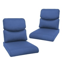 Planntonneo Outdoor Wicker Furniture Cushion Set, 25 x 22 x 4 Deep Seat Patio Chair Cushions, Navy Blue, 2 Sets