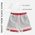 thumbnail image 5 of Red Background Football Pattern Swim Trunks Board Shorts Beach Pants Bathing Bottoms 2T, 5 of 8