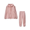 thumbnail image 1 of Innerwin Jogger Set Long Sleeve Women Sweatsuits Sports Drawstring Loungewear Two Piece Outfit Apricot Pink M, 1 of 2