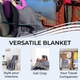 thumbnail image 4 of Eurotex 100% Cotton Blanket Twin 66 x 90 inches, Summer Lightweight Soft Breathable Blanket (Cable Weave, Grey), 4 of 5