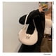 thumbnail image 3 of Bolso de mano de cuero de moda para mujer, estilo hobo, con forma de media luna, para hombro y debajo del brazo, 3 of 5