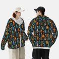 thumbnail image 2 of KLL Colorful Guitar Print Men's Women’s UPF 50+ Sun Protection Outdoor Hoodie Jacket Long Sleeve Fishing Hiking Performance Shirt- 3X-Large, 2 of 5