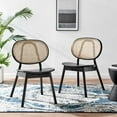 thumbnail image 2 of Side Dining Chair, Set of 2, Black, Wood, Modern Contemporary Farmhouse Coastal, Kitchen Room Cafe Bistro Restaurant Hospitality, 2 of 10